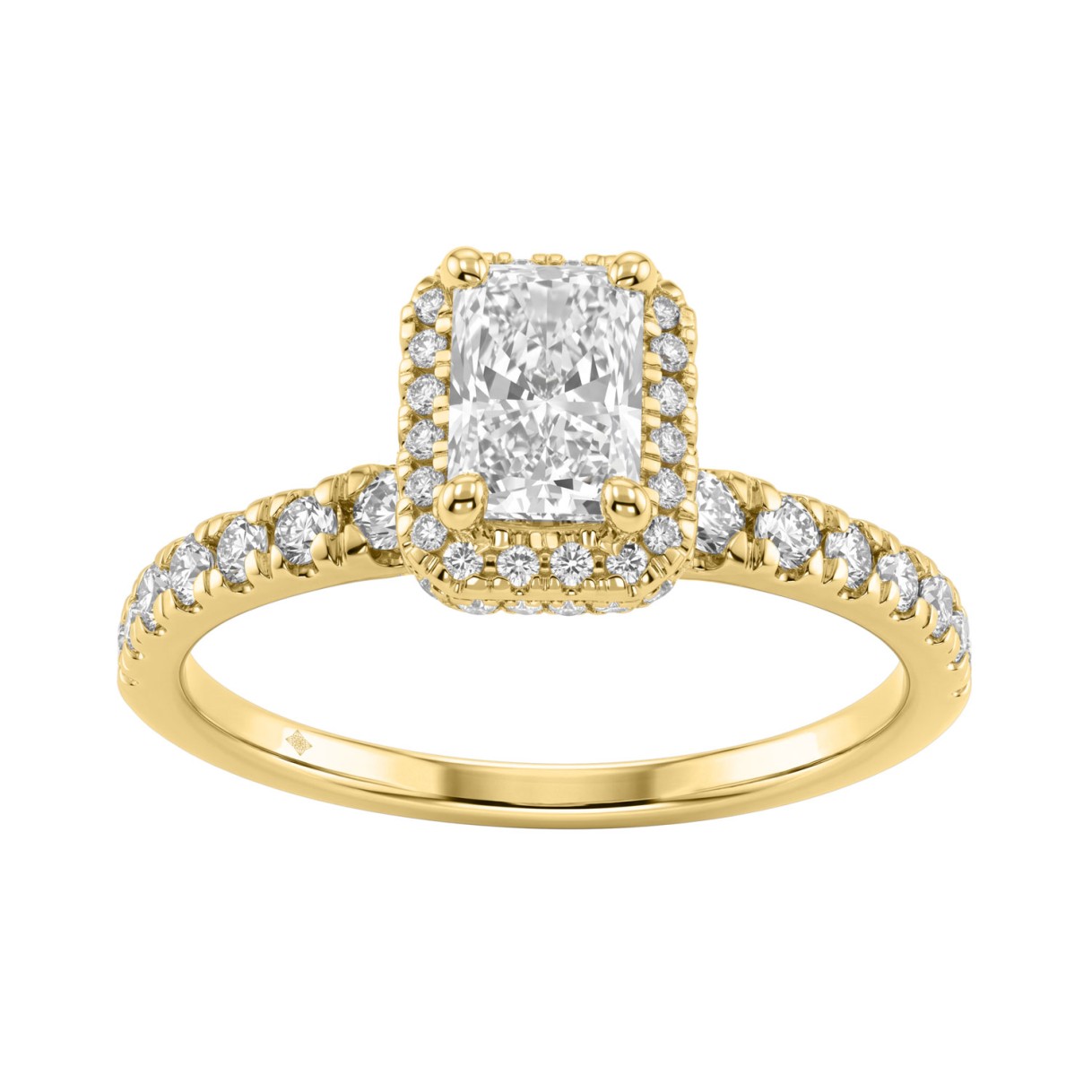 1 1/4Ct Radiant & Round Lab-Grown Diamond Ring In ...