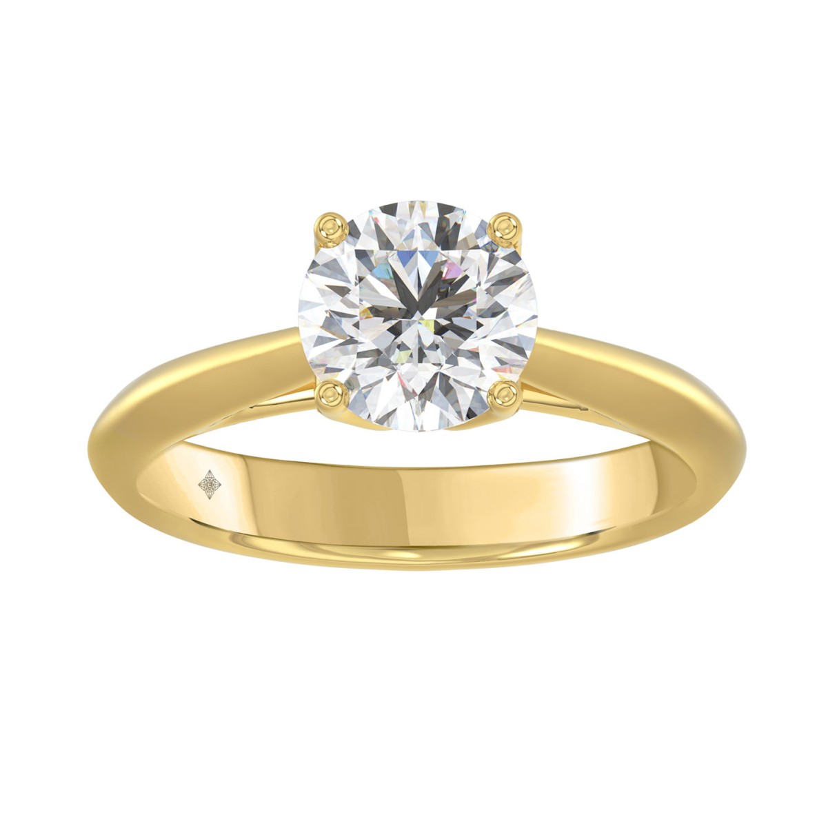 14K Yellow Gold 1 3/4Ct Round Cut Diamond Solitaire Ring Elegant Ladies Jewelry