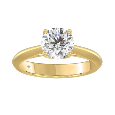 14K Yellow Gold 1 3/4Ct Round Cut Diamond Solitaire Ring Elegant Ladies Jewelry