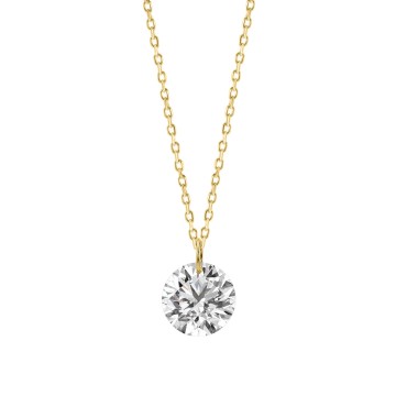 1.00CT Round Cut Lab Grown Diamond Solitaire Pendant with 18