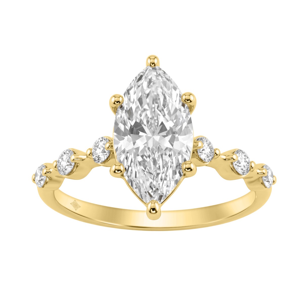 Women 14K Yellow Gold 2 1/4Ct Lab Grown Diamond Ri...