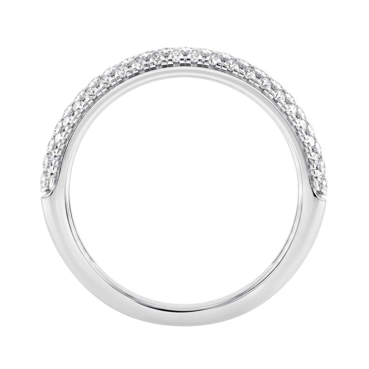 Luxury 14K White Gold 1/2Ct Round Diamond Band For Women Elegant Wedding Or Anniversary Ring