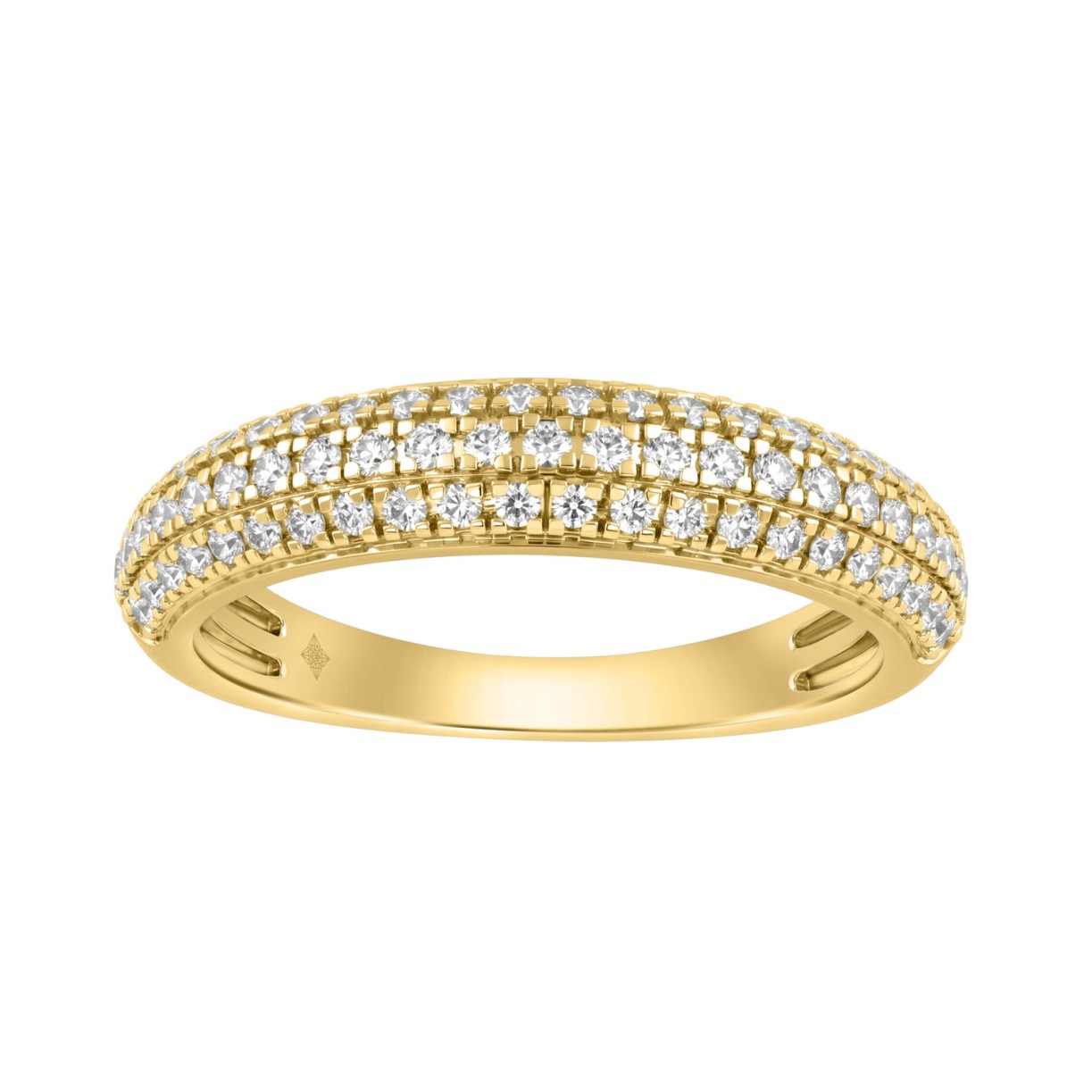 Luxury 14K Yellow Gold 1/2Ct Round Diamond Band Fo...