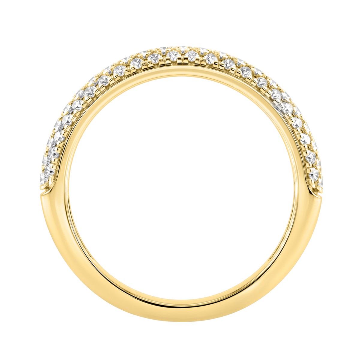 Luxury 14K Yellow Gold 1/2Ct Round Diamond Band For Women Elegant Wedding Or Anniversary Ring