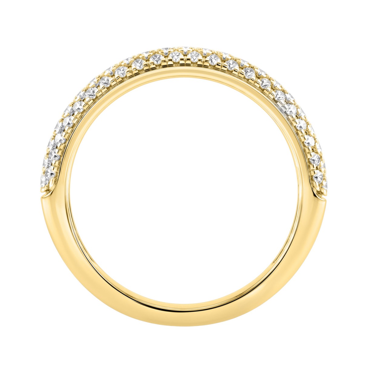 Luxury 14K Yellow Gold 1/2Ct Round Diamond Band For Women Elegant Wedding Or Anniversary Ring