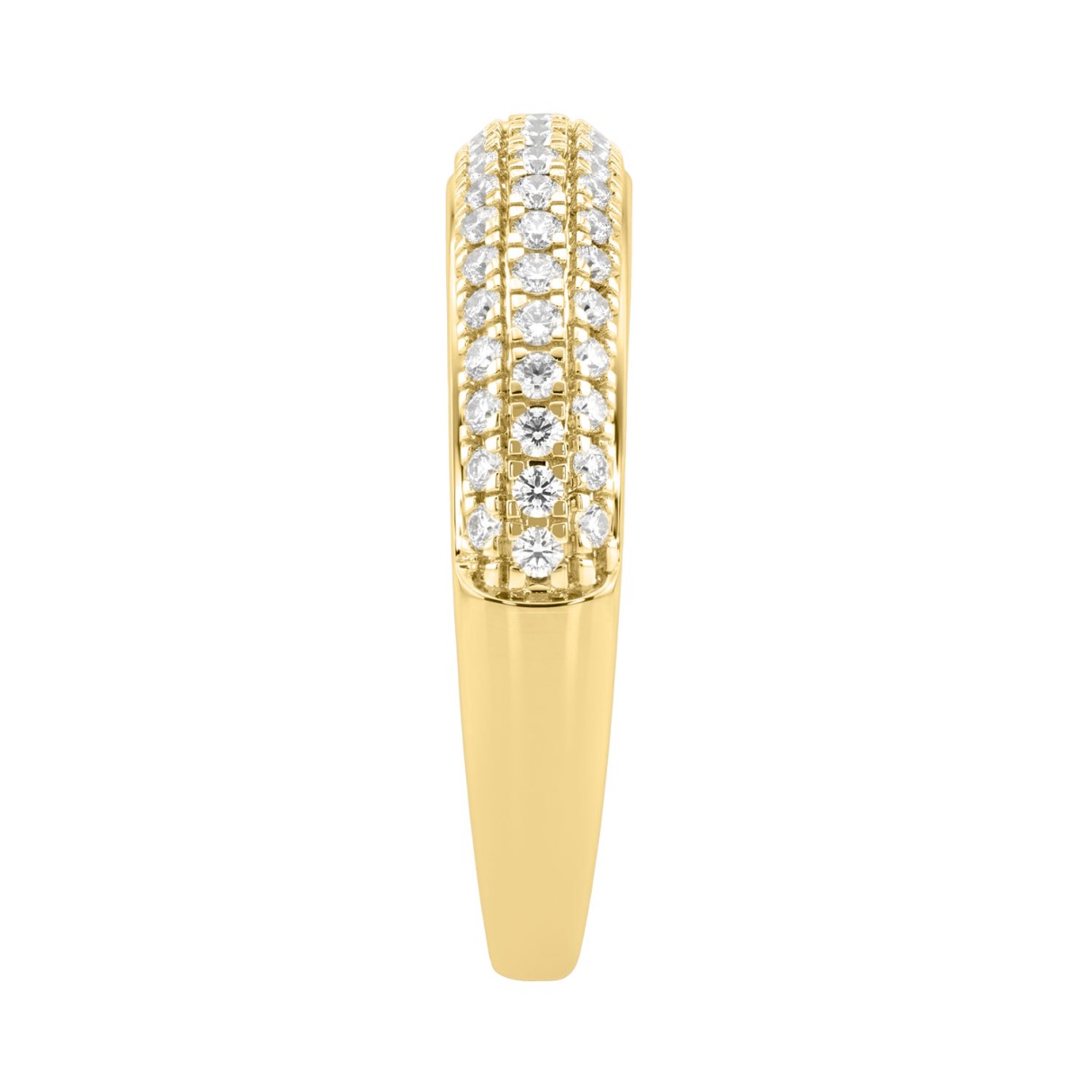 Luxury 14K Yellow Gold 1/2Ct Round Diamond Band For Women Elegant Wedding Or Anniversary Ring