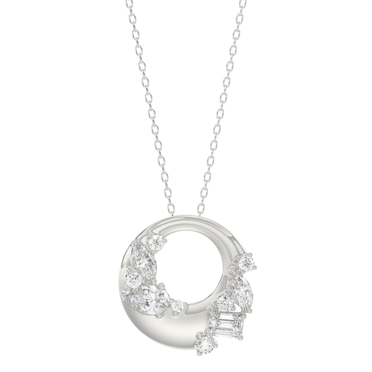 10K White Gold 3/4CT Round/Marquise/Pear/Emerald D...