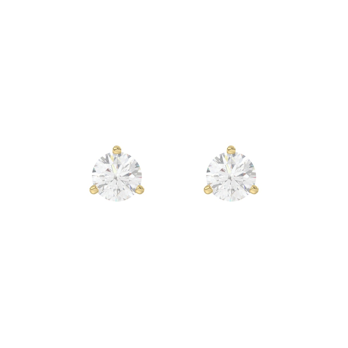 14K Yellow Gold 1.00CT Round Diamond Solitaire Earrings For Women Classic Diamond Stud Earrings