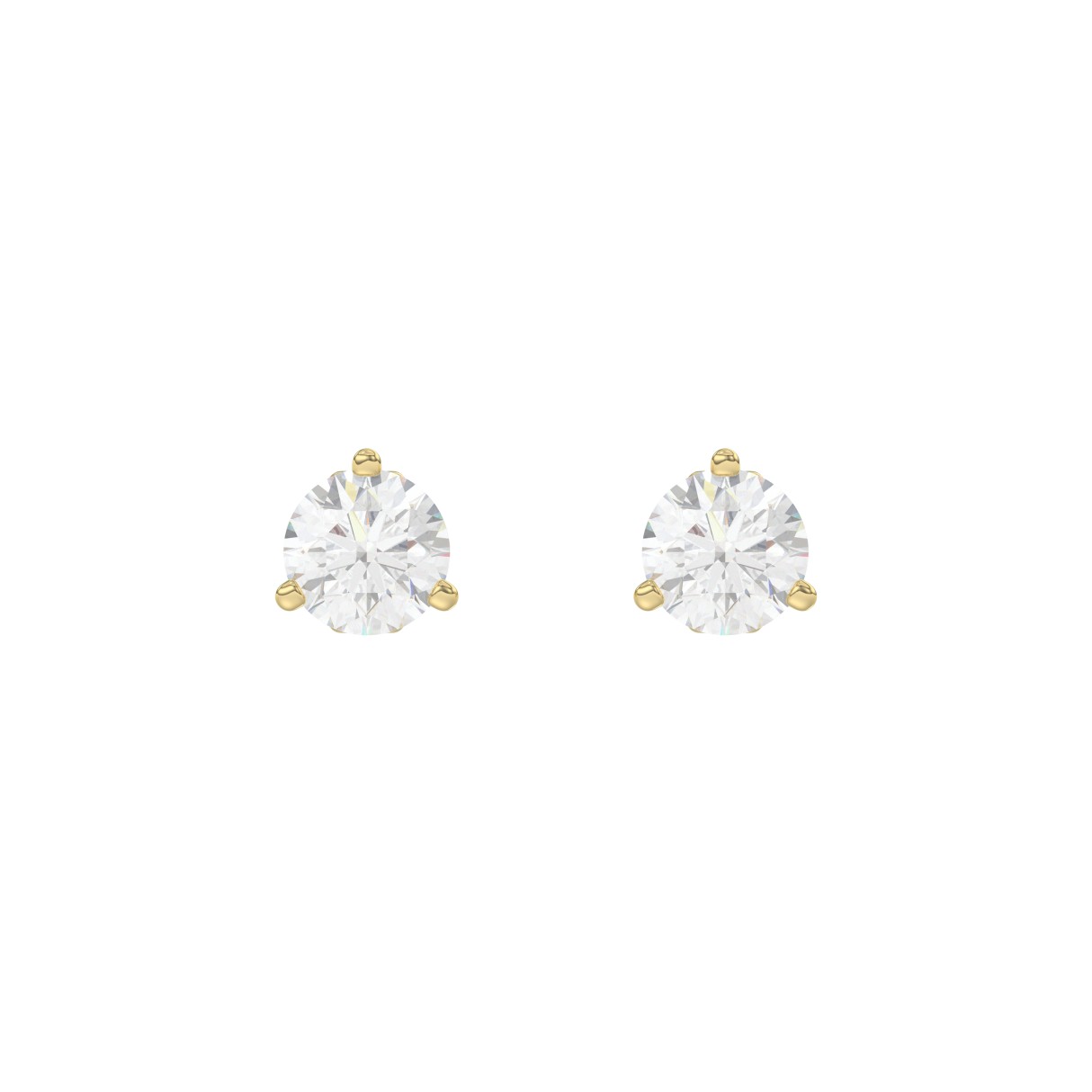 14K Yellow Gold 1 1/2Ct Round Diamond Solitaire Earrings For Women Classic Diamond Stud Earrings