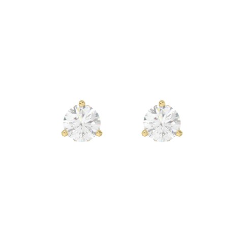 14K Yellow Gold 1 1/2Ct Round Diamond Solitaire Earrings For Women Classic Diamond Stud Earrings