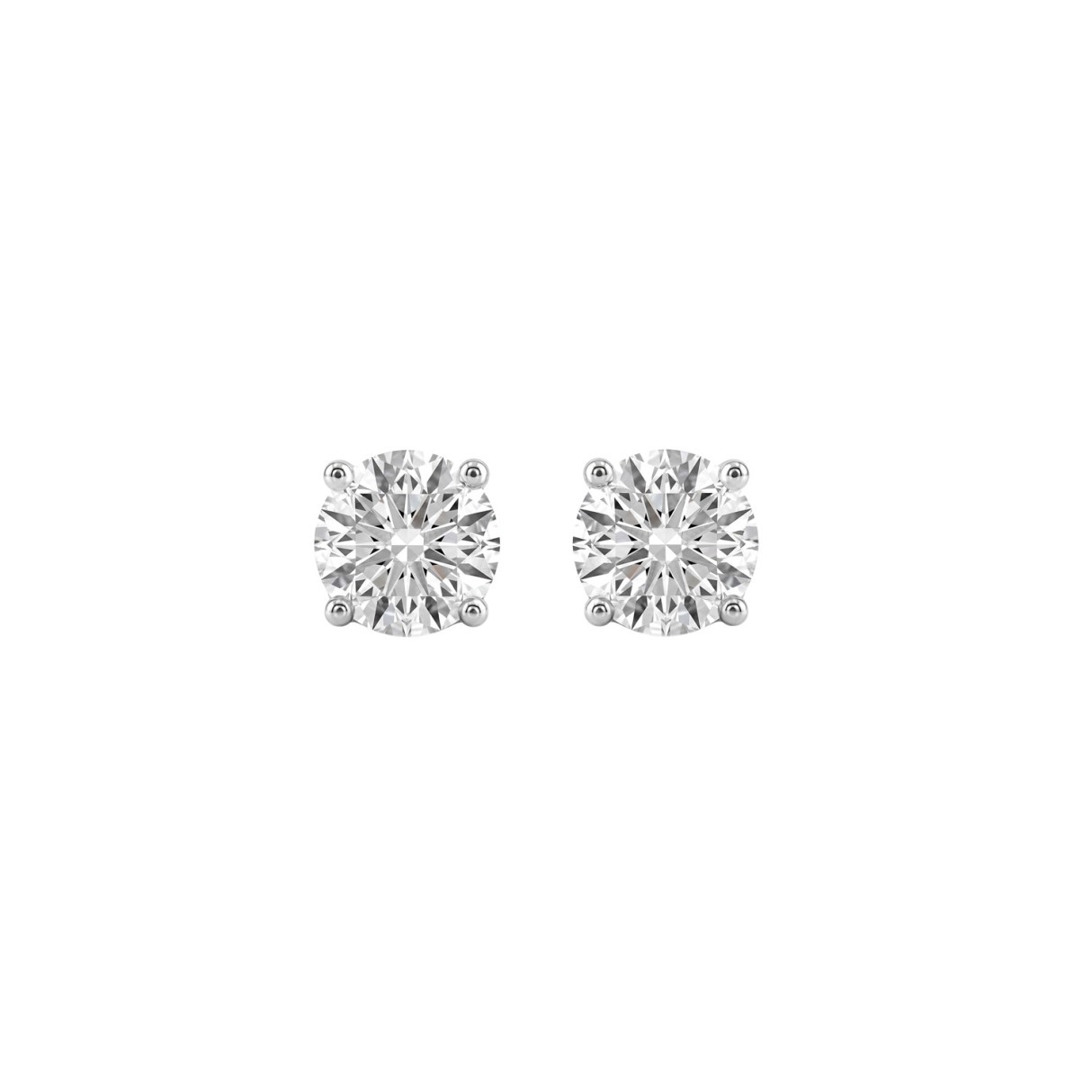 14K White Gold 1.00 Ct Round Brilliant Diamond Stud Earrings Lab Grown Diamond Solitaire Earrings For Women Fine Jewelry Gift