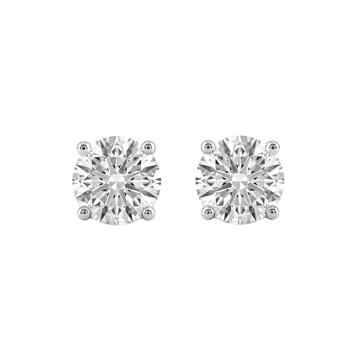 14K White Gold 4.00 Ct Lab Grown Round Diamond Stud Earrings Brilliant Cut Diamond Earrings For Women