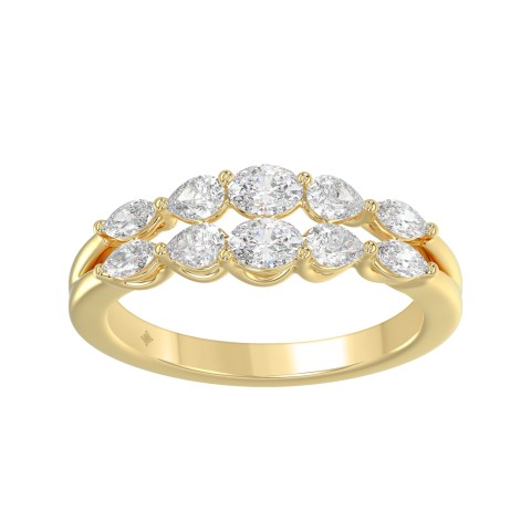 1.00CT Oval, Pear, Marquise Lab-Grown Diamond 14K Yellow Gold Ladies Band (Color F-G -Clarity VS1/VS2) 1.00CT Oval, Pear, Marquise Lab-Grown Diamond 14K Yellow Gold Ladies Band (Color F-G -Clarity VS1/VS2)