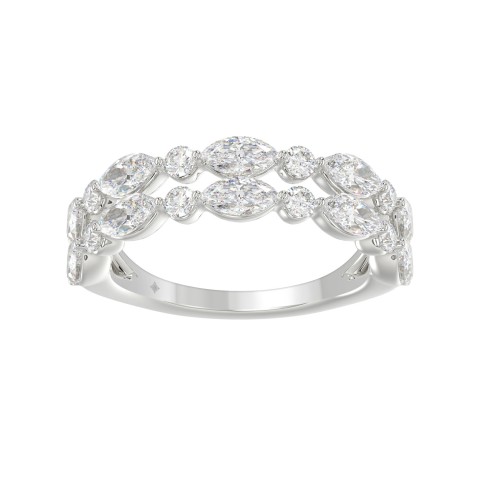1 3/4CT Marquise & Round Lab-Grown Diamond Ladies Band Solid 14K White Gold (Color F-G -Clarity VS1/VS2) 1 3/4CT Marquise & Round Lab-Grown Diamond Ladies Band Solid 14K White Gold (Color F-G -Clarity VS1/VS2)