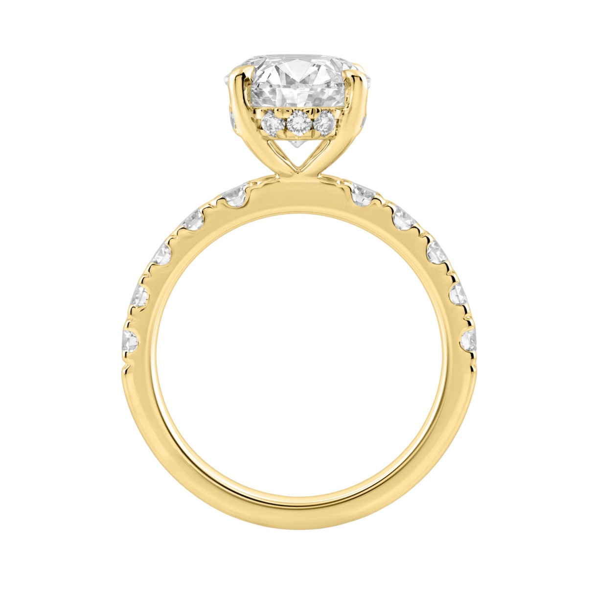 Luxury 14K Yellow Gold 5.00Ct Oval Diamond Engagement Ring With Hidden Halo And Round Diamonds 4.00Ct Oval Center Stone (Color F-G -Clarity Vs1/Vs2)