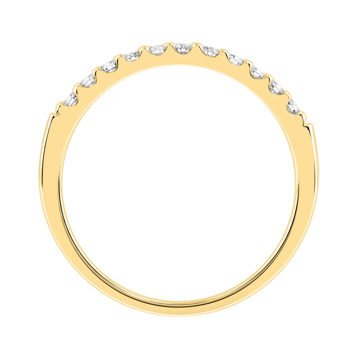 Elegant 14K Yellow Gold Ladies Diamond Wedding Band With 1/4Ct Round Diamonds