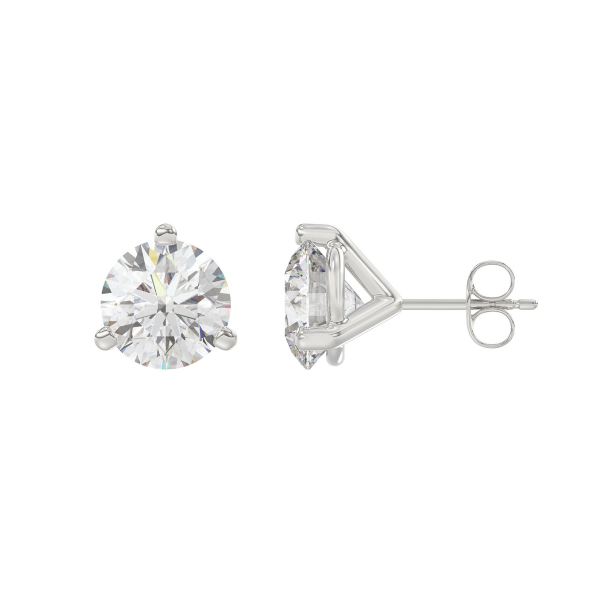Luxury 14K White Gold 4.00ct Lab Grown Round Diamond Stud Earrings