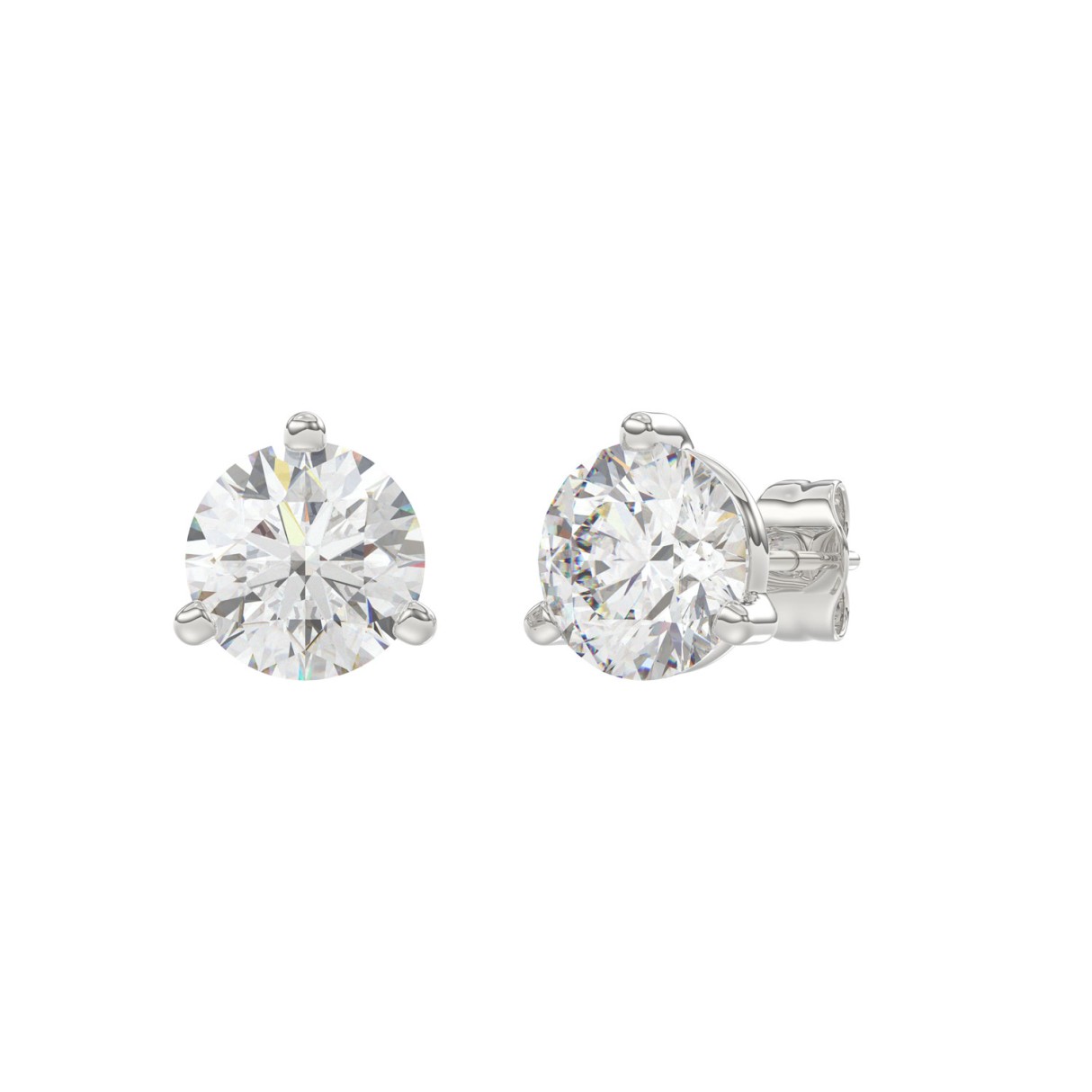 Luxury 14K White Gold 4.00ct Lab Grown Round Diamond Stud Earrings