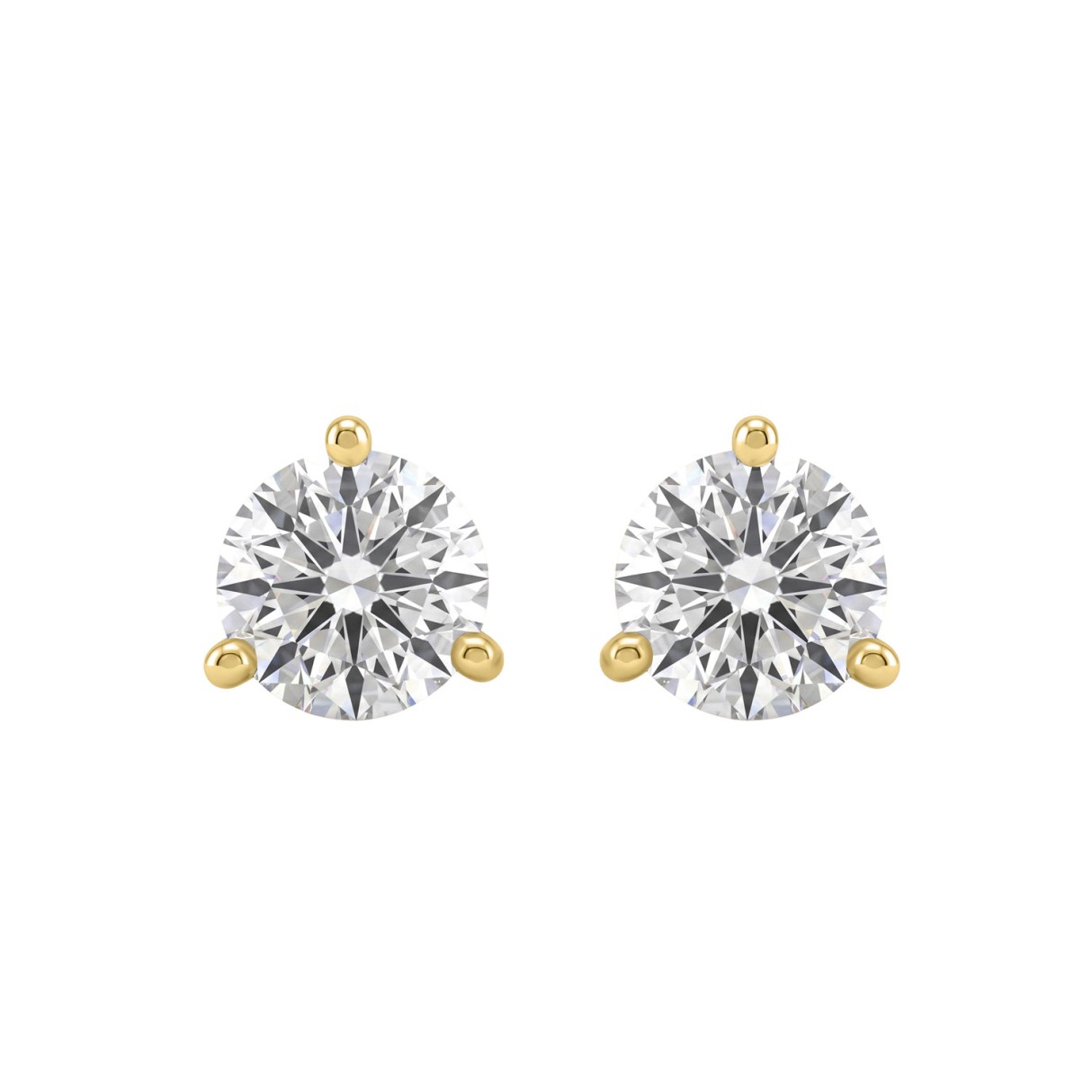 14K Yellow Gold 5.00CT Round Diamond Solitaire Ear...