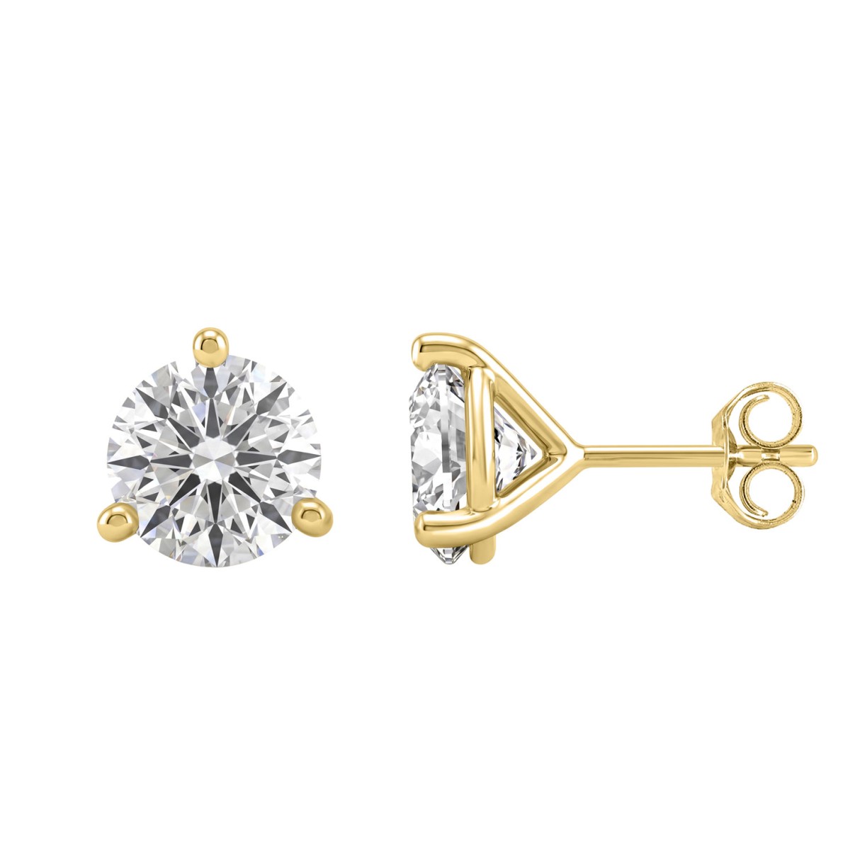 14K Yellow Gold 5.00CT Round Diamond Solitaire Earrings For Women Classic Diamond Stud Earrings