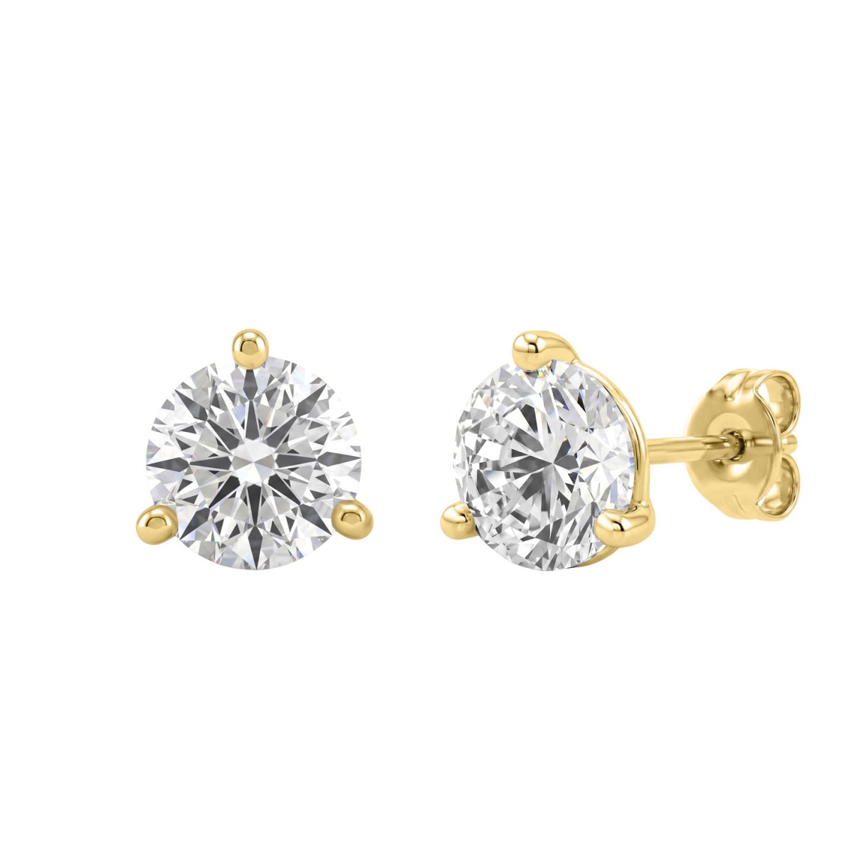 14K Yellow Gold 5.00CT Round Diamond Solitaire Earrings For Women Classic Diamond Stud Earrings