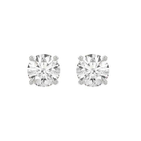 14K White Gold 5.00 Ct Lab Grown Round Diamond Stud Earrings Brilliant Cut Diamond Earrings For Women