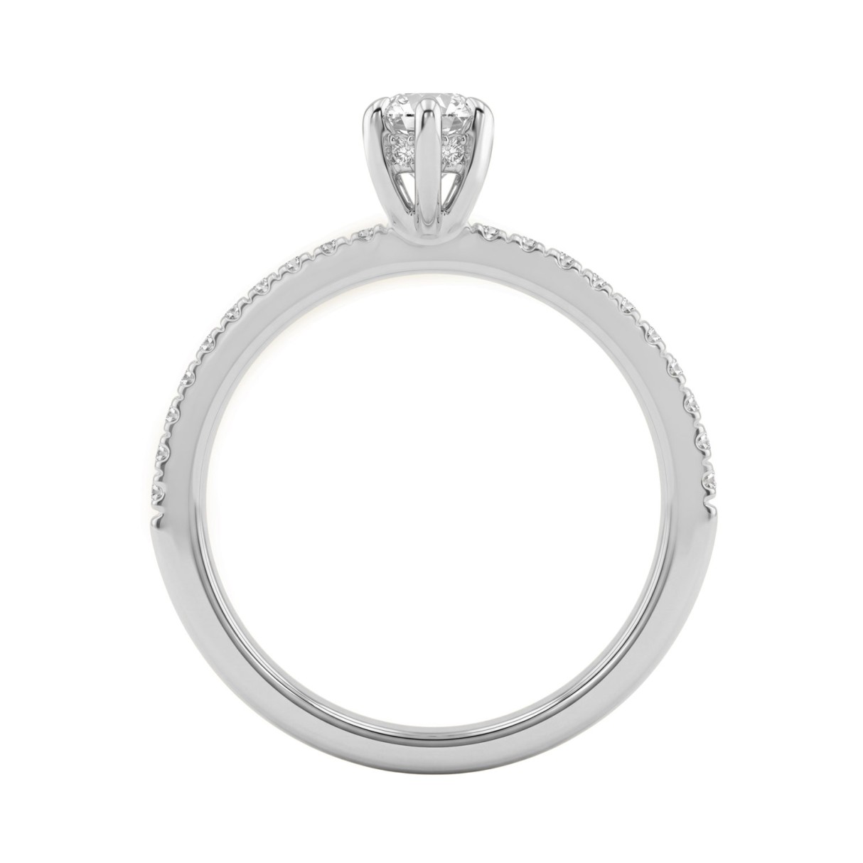 Elegant 14K White Gold 1.00Ct Marquise Cut Diamond Ladies Hidden Halo Ring With Round Diamonds 3/4Ct Marquise Center Stone (Color F-G -Clarity Vs1/Vs2)