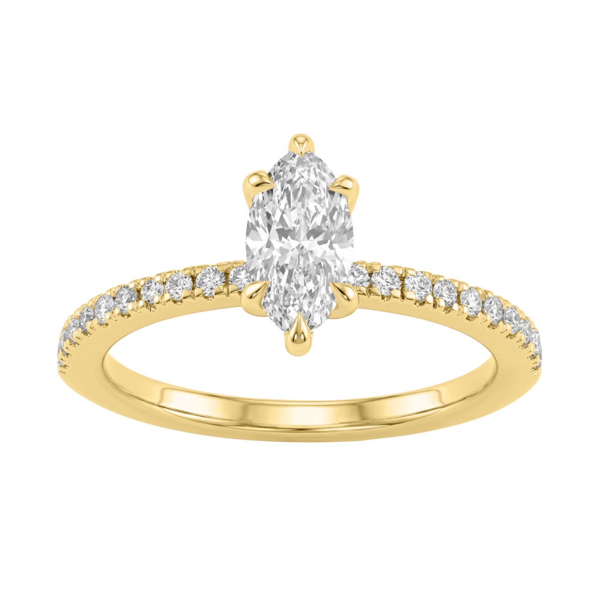 Elegant 14K Yellow Gold 1.00Ct Marquise Cut Diamon...