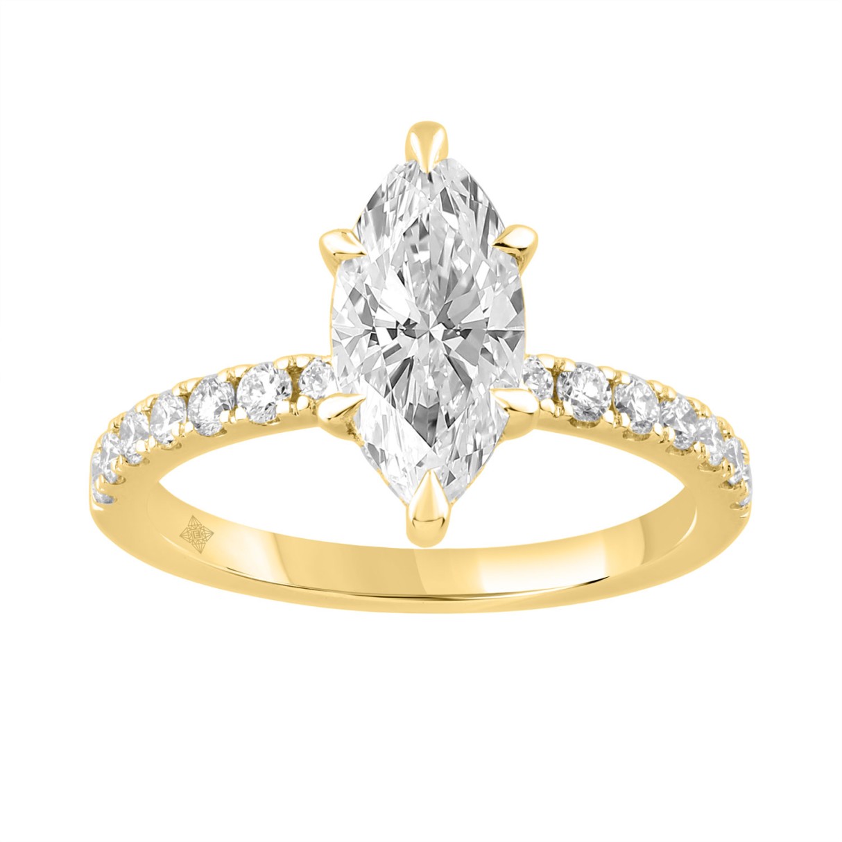 Elegant 14K Yellow Gold 2.00Ct Marquise Cut Diamon...