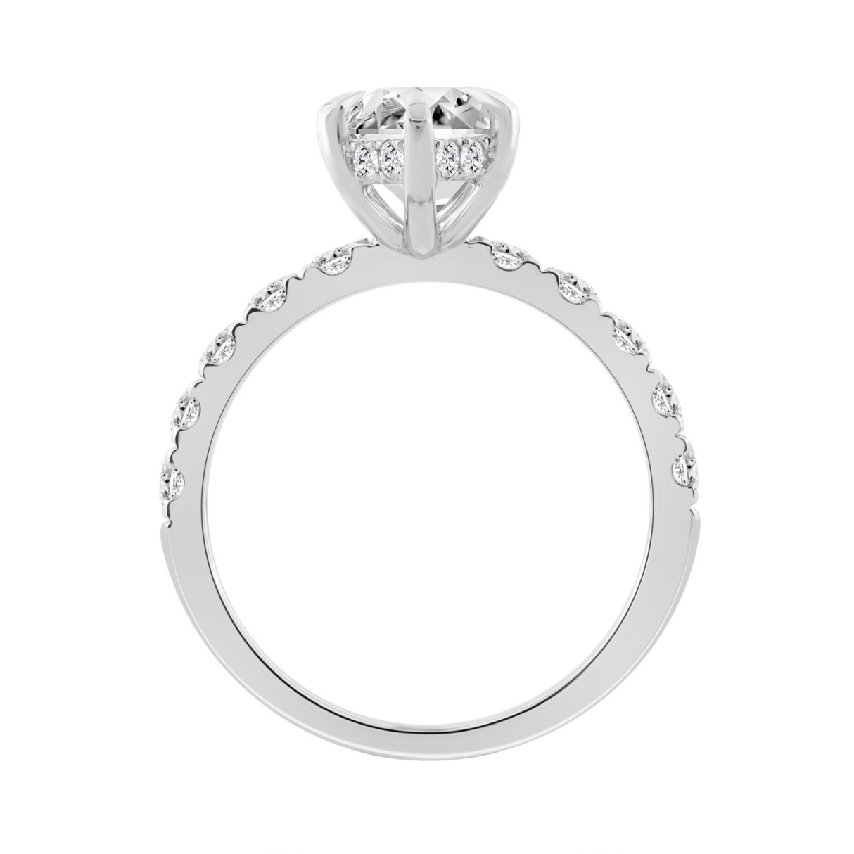 Elegant 14K White Gold 4.00Ct Marquise Cut Diamond Ladies Hidden Halo Ring With Round Diamonds 3.00Ct Marquise Center Stone (Color F-G -Clarity Vs1/Vs2)
