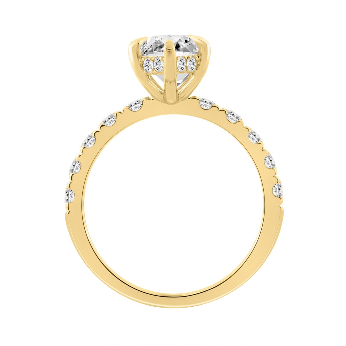 Elegant 14K Yellow Gold 4.00Ct Marquise Cut Diamond Ladies Hidden Halo Ring With Round Diamonds 3.00Ct Marquise Center Stone (Color F-G -Clarity Vs1/Vs2)