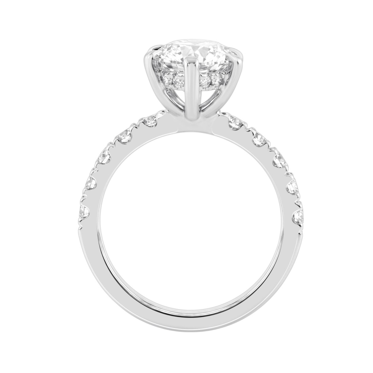Elegant 14K White Gold 5.00Ct Marquise Cut Diamond Ladies Hidden Halo Ring With Round Diamonds 4.00Ct Marquise Center Stone (Color F-G -Clarity Vs1/Vs2)