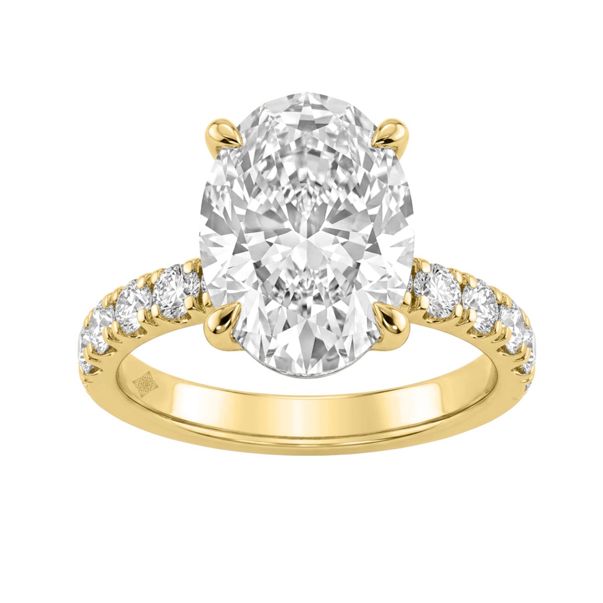 Stunning 14K Yellow Gold Hidden Halo Ring Featurin...