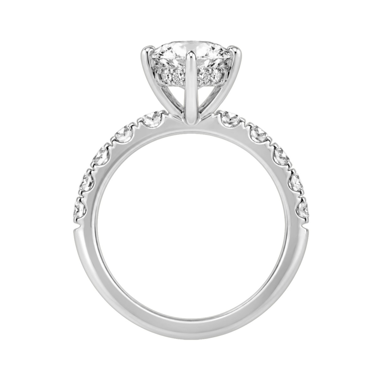 Elegant 14K White Gold 6.00Ct Marquise Cut Diamond Ladies Hidden Halo Ring With Round Diamonds 5.00Ct Marquise Center Stone (Color F-G -Clarity Vs1/Vs2)
