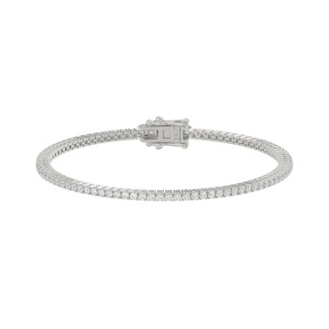 14K White Gold 2.00CT Round Diamond Four-Prong Tennis Bracelet For Women Classic Diamond Bracelet