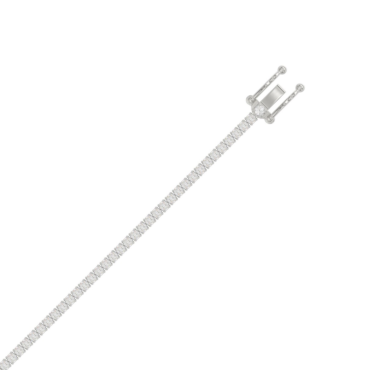 14K White Gold 2.00CT Round Diamond Four-Prong Tennis Bracelet For Women Classic Diamond Bracelet
