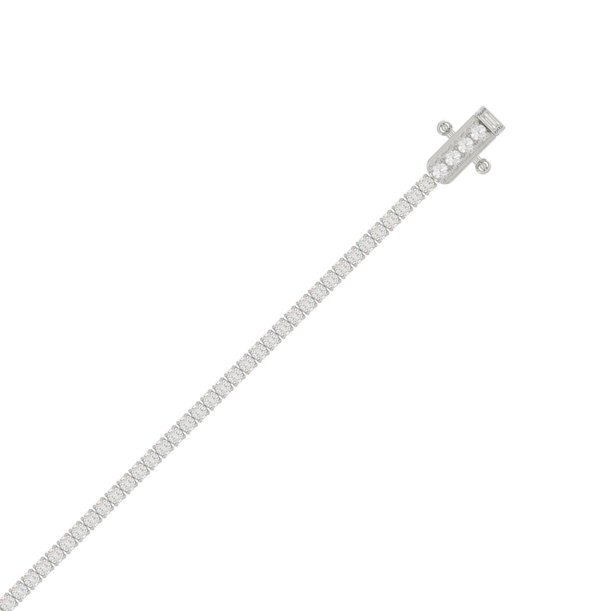 14K White Gold 2.00CT Round Diamond Four-Prong Tennis Bracelet For Women Classic Diamond Bracelet