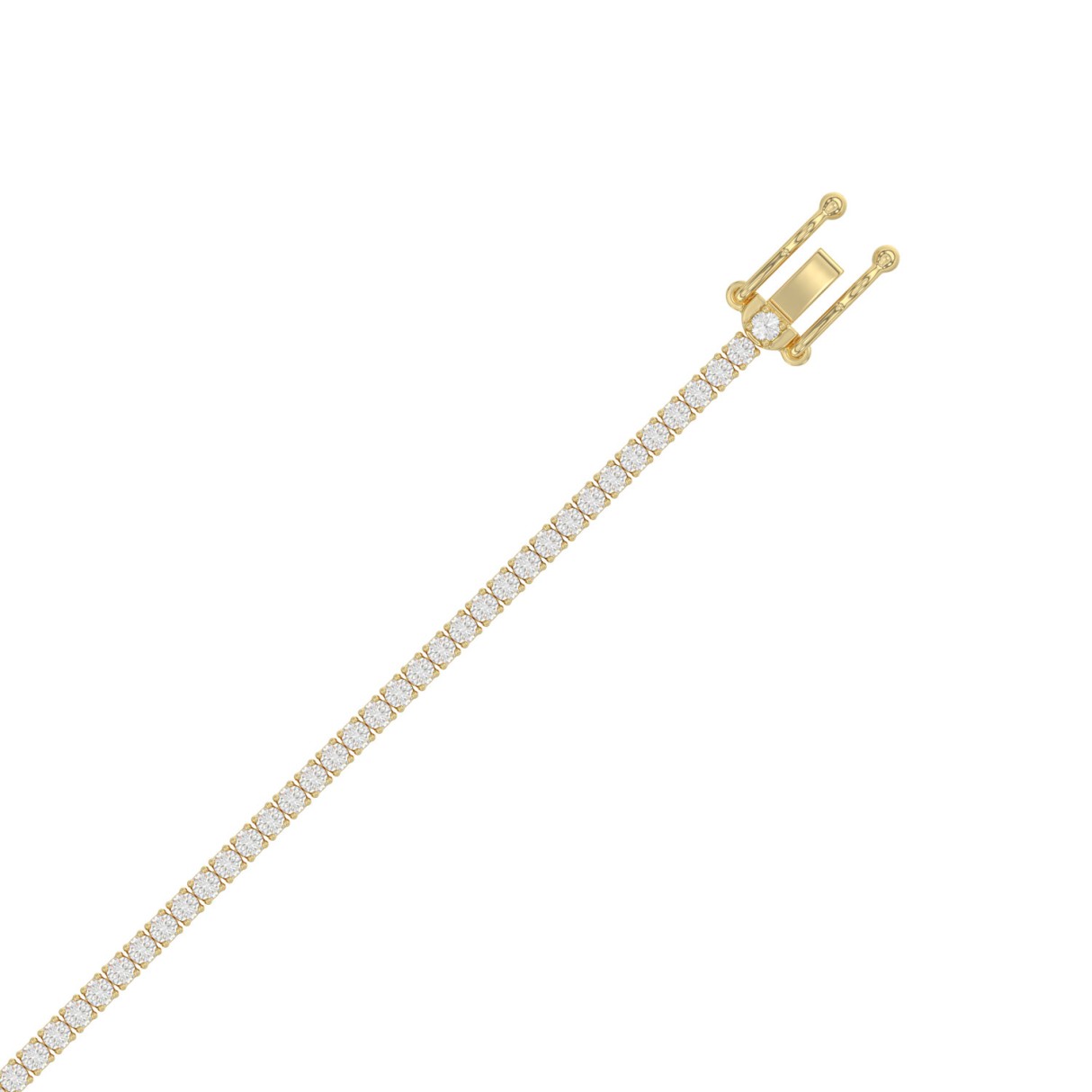 14K Yellow Gold 2.00CT Round Diamond Four-Prong Tennis Bracelet For Women Classic Diamond Bracelet
