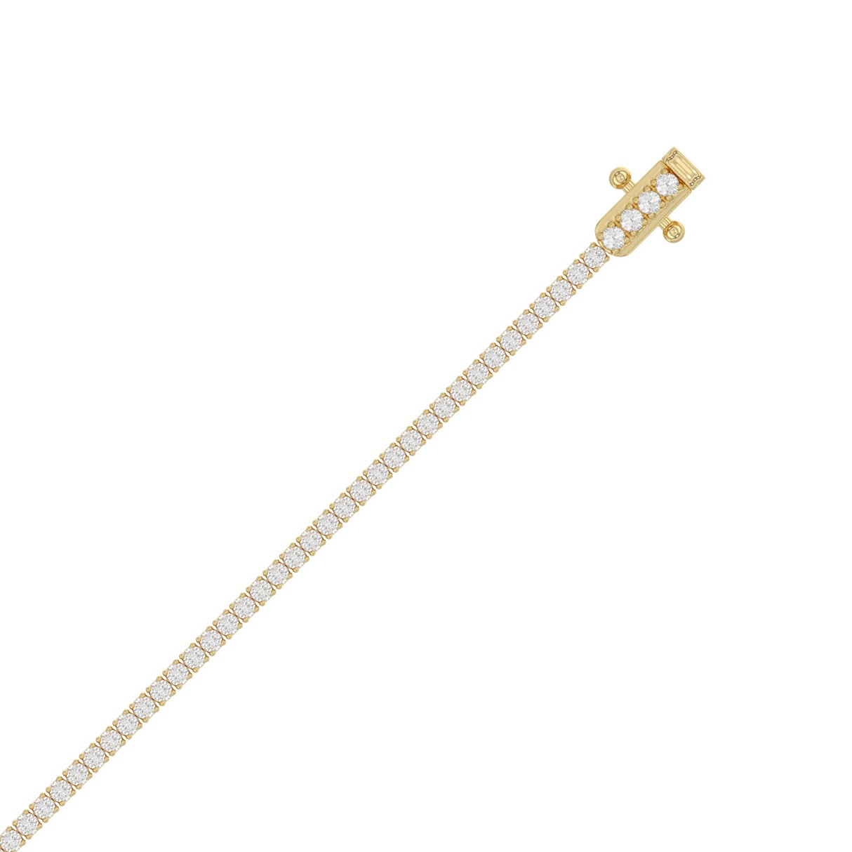 14K Yellow Gold 2.00CT Round Diamond Four-Prong Tennis Bracelet For Women Classic Diamond Bracelet