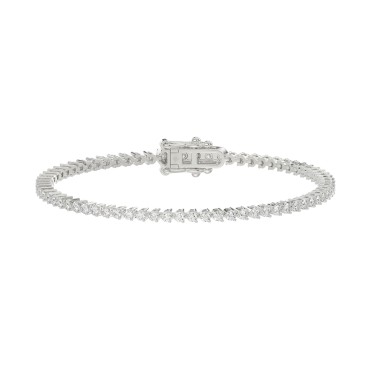 14K White Gold 2.00CT Round Diamond Three-Prong Tennis Bracelet For Women Classic Diamond Bracelet