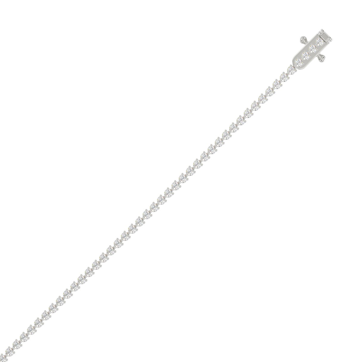 14K White Gold 2.00CT Round Diamond Three-Prong Tennis Bracelet For Women Classic Diamond Bracelet