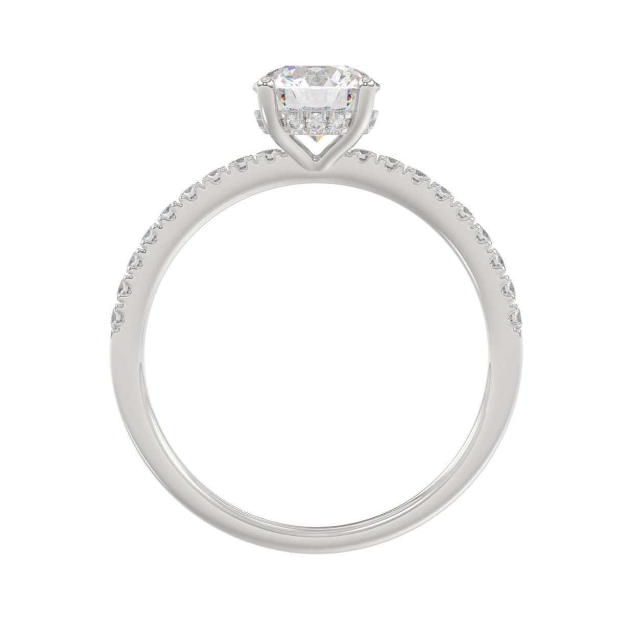 Elegant 14K White Gold 1 1/5CT Round Diamond Bridal Engagement Ring 1.00CT Center Stone
