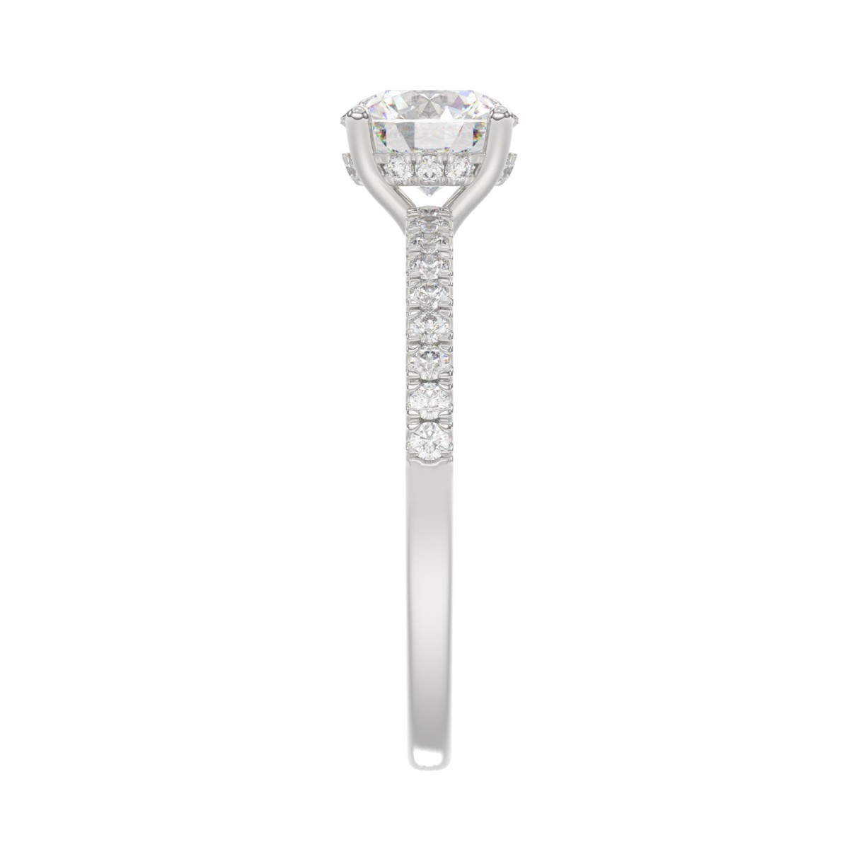 Elegant 14K White Gold 1 1/5CT Round Diamond Bridal Engagement Ring 1.00CT Center Stone