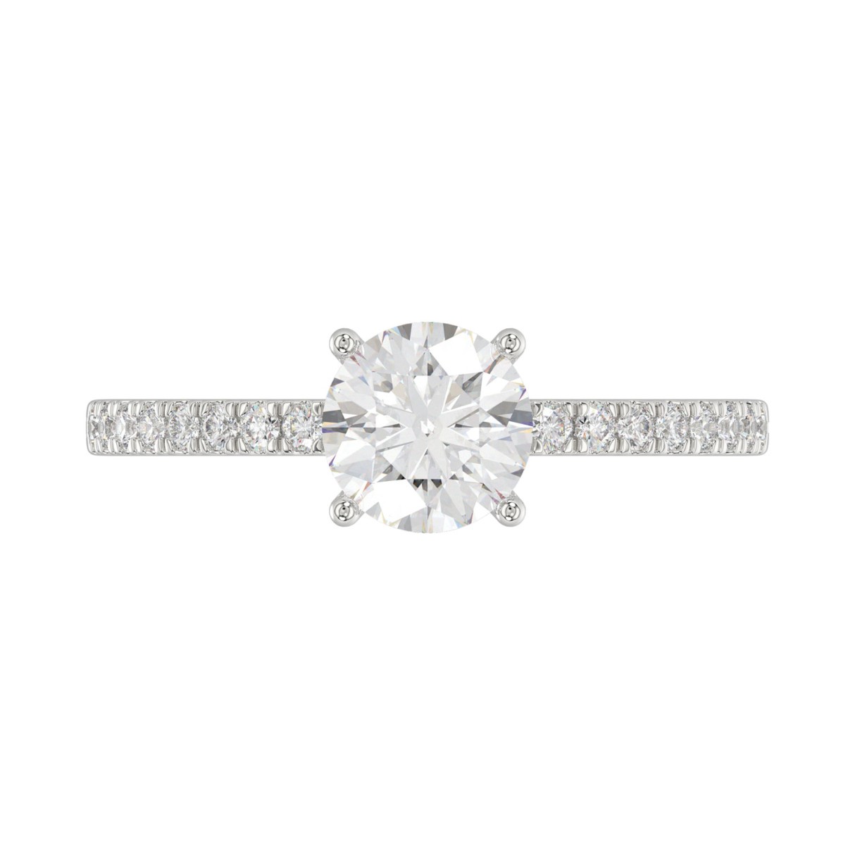 Elegant 14K White Gold 1 1/5CT Round Diamond Bridal Engagement Ring 1.00CT Center Stone