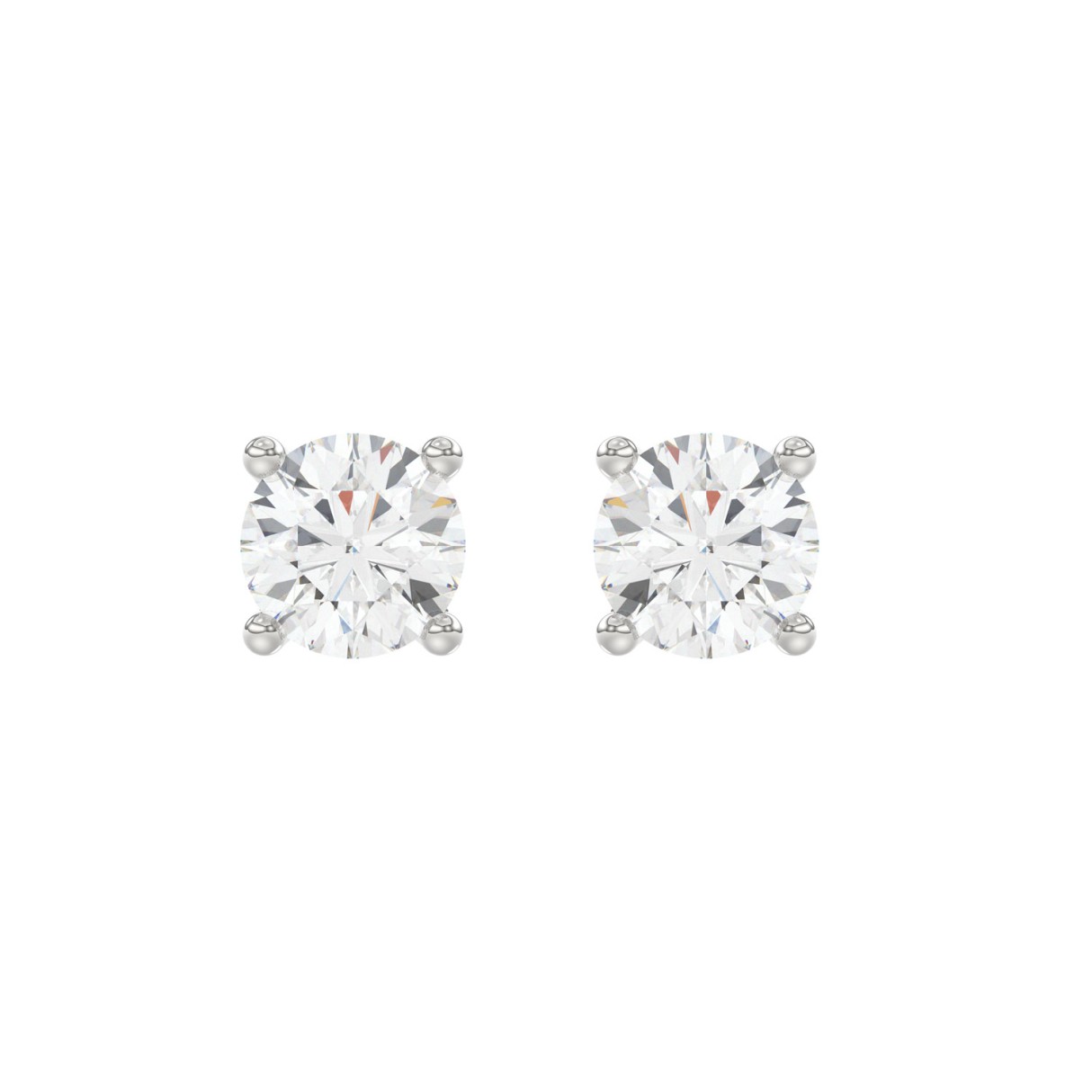 10K White Gold 4.00CT Round Brilliant Diamond Solitaire Earrings for Women Fine Jewelry