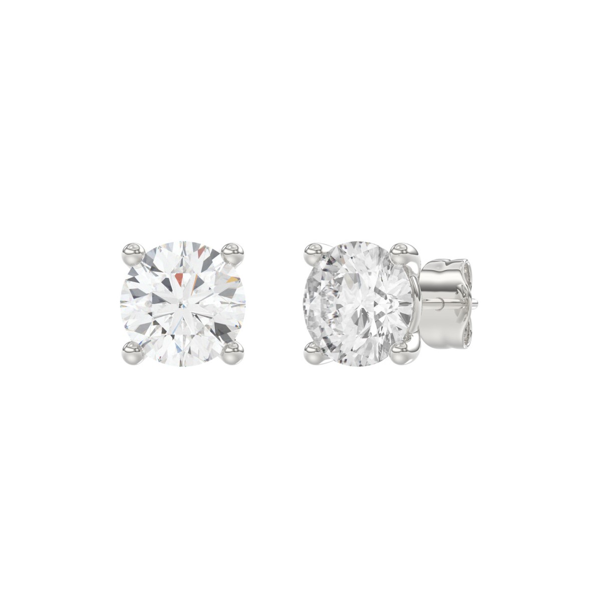 10K White Gold 4.00CT Round Brilliant Diamond Solitaire Earrings for Women Fine Jewelry