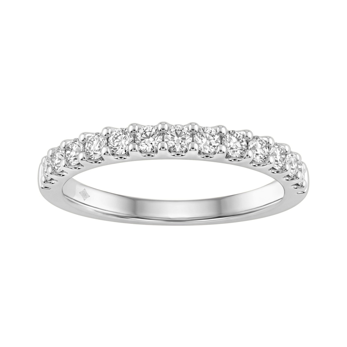 Classic 14K White Gold Half Eternity Band 1/2Ct La...