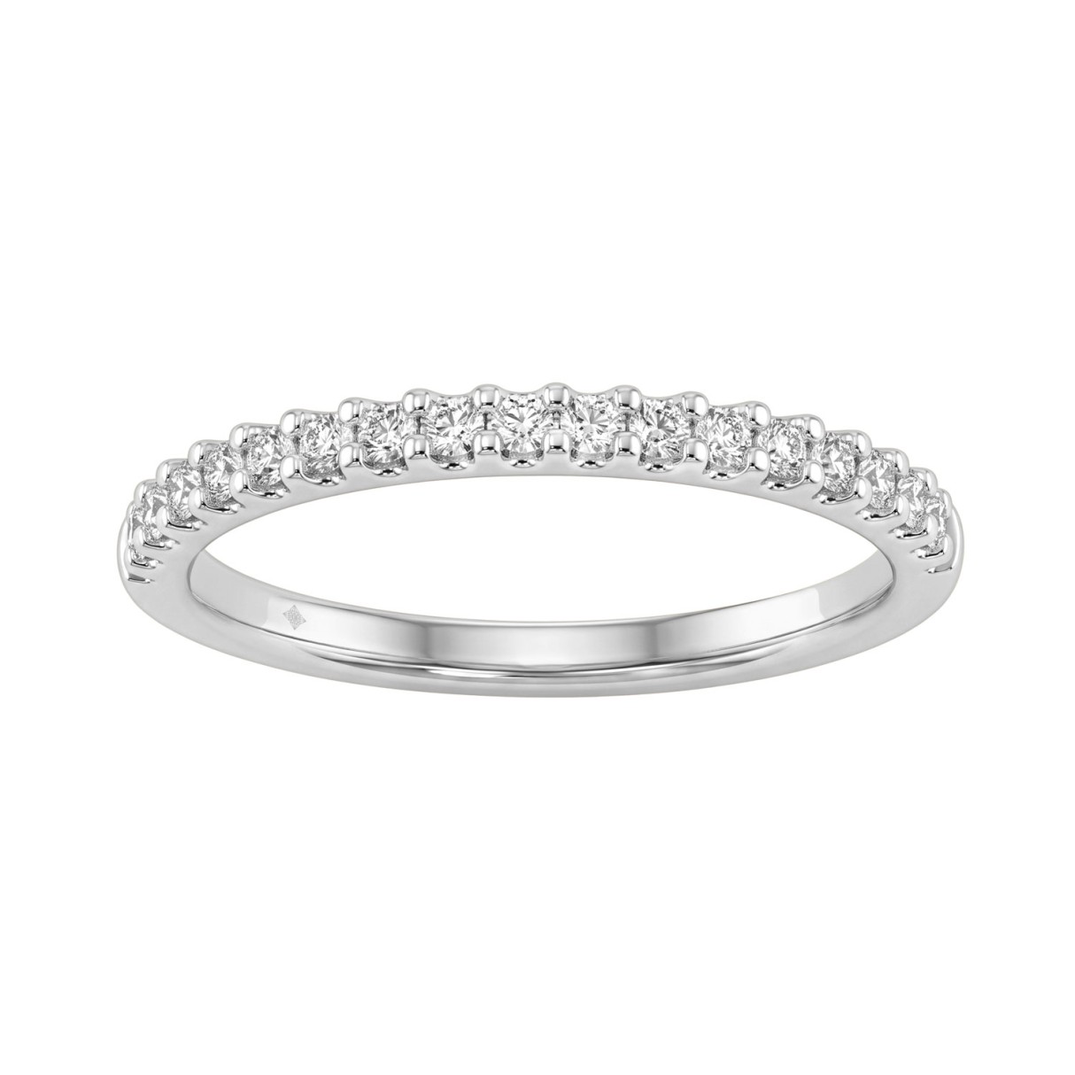 Classic 14K White Gold Half Eternity Band 1/4Ct La...