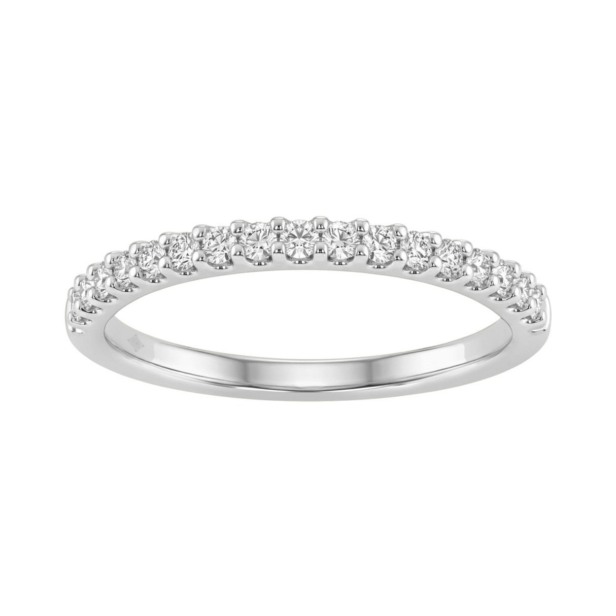 Classic 14K White Gold Half Eternity Band 1/3Ct La...