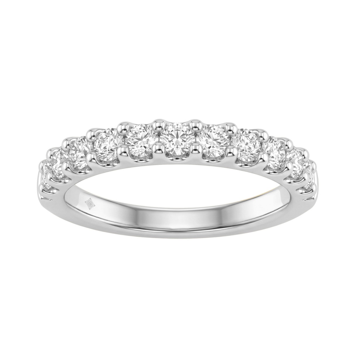 Classic 14K White Gold Half Eternity Band 3/4Ct La...